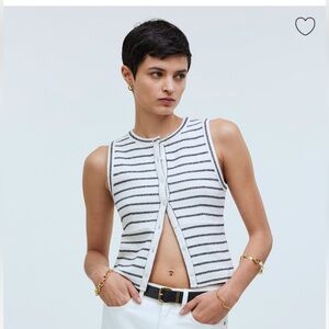 Madewell Split-Crewneck Cardigan Tank